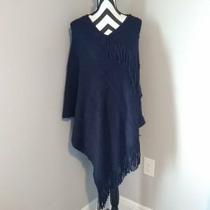 NWOT Navy blue poncho drape